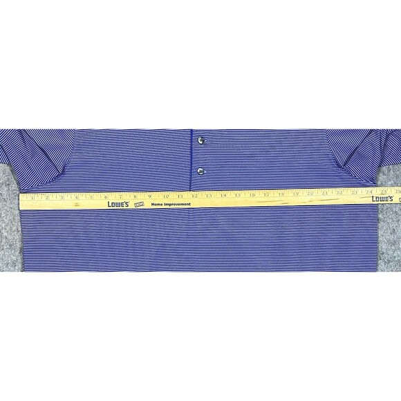 Greyson Saginaw Polo Shirt Men’s L Blue Striped Whisper Rock Golf Performance - Picture 8 of 9